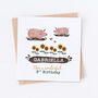 Personalised Sunflowers And Pigs Birthday Card, thumbnail 2 of 2