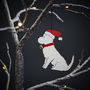 Westie Dog Christmas Tree Decoration Personalisation Available, thumbnail 4 of 5