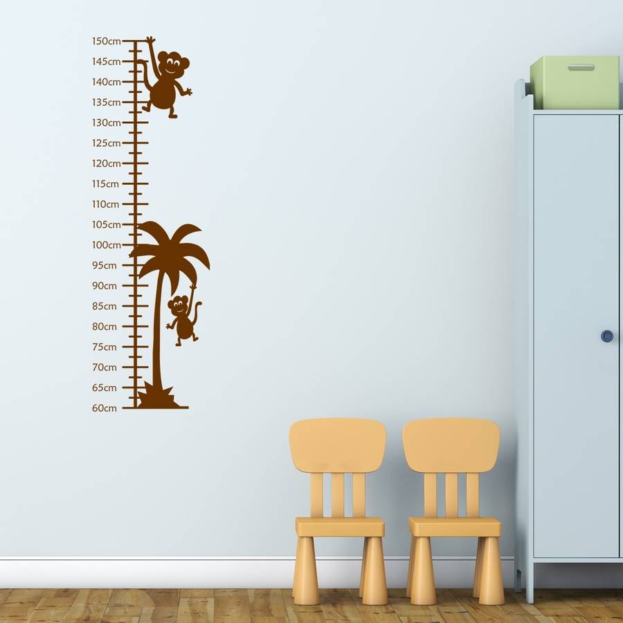 monkeys growth chart sticker by mirrorin | notonthehighstreet.com