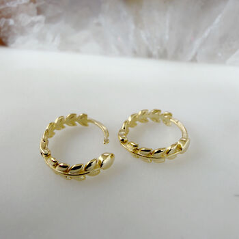 Leaf Huggie Hoops, 2 of 5