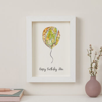 Personalised Map Location Balloon Birthday Card, 2 of 6