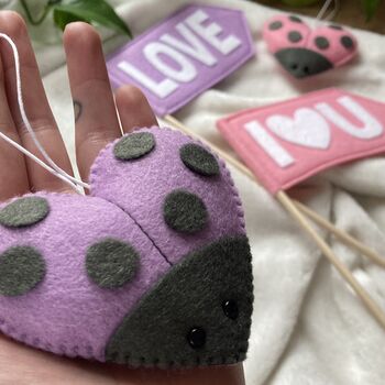 Love Bug Heart Felt Decoration, 4 of 5