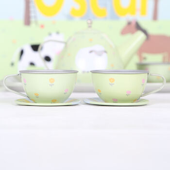 Farmyard Tin Tea Set With Personalised Case, 5 of 5