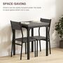 Three Pieces Compact Dining Table Two Chairs Set Wooden, thumbnail 8 of 12