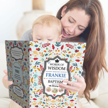 Personalised Words Of Wisdom Baptism Gift Book, 2 of 9