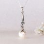 Molten Sterling Silver Pearl Drop Necklace, thumbnail 1 of 12
