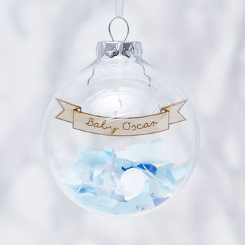 Personalised Baby Confetti Bauble, 2 of 6