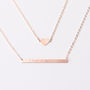 Personalised Heart And Skinny Bar Layering Necklace Set, thumbnail 3 of 5