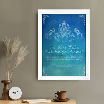 Personalised Diwali Lakshmi Framed Print, 6 of 6