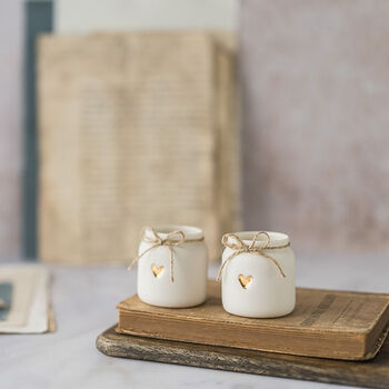 Gold Heart And Twine Mini Porcelain Jar, 6 of 10