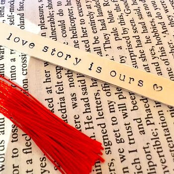Personalised Love Story Bookmark Valentine Gift, 2 of 3