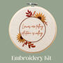 “Autumn Is Calling” Beginner Embroidery Kit, Sunflowers And Foliage Design, Hand Embroidery Kit, thumbnail 1 of 6