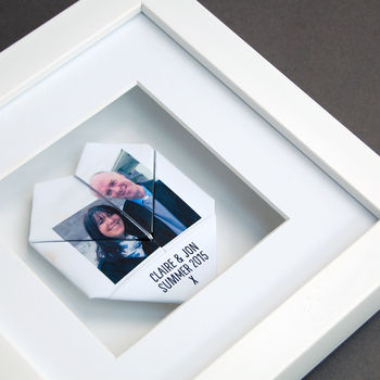 Personalised Framed Couples Origami Photo Heart, 3 of 6