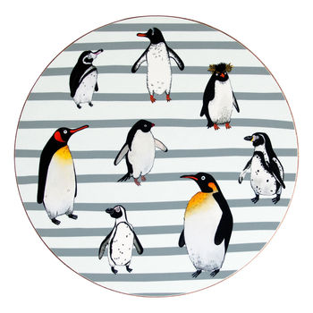 Penguin Waddle Placemat Grey Stripe, 3 of 3