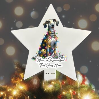 Personalised Greyhound In Christmas Lights, 5 of 10