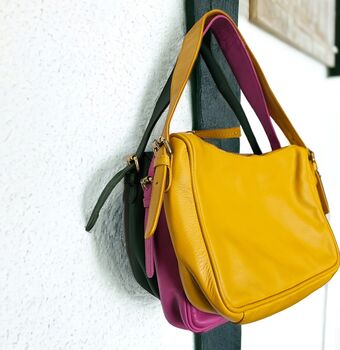 Bright Yellow Or Pink Leather Handbag, 3 of 9
