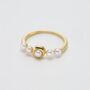 Triple Pearl 18k Gold Plated Ring, thumbnail 1 of 4