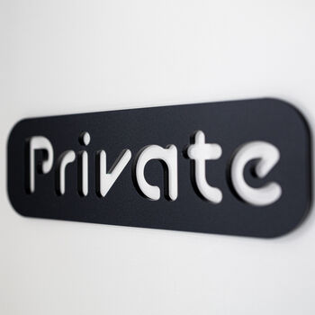 Modern Black Acrylic Private Door Sign, 7 of 12