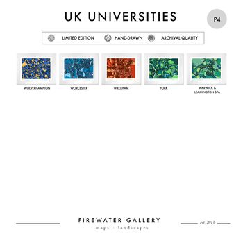 Personalised Graduation Gift Art Map | Hand Drawn University City Print, 6 of 9
