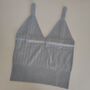 Grey Pure Cashmere Soft Ribbed Knit Crop Vest Top, thumbnail 6 of 8