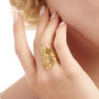 Gold Vermeil Cocktail Ring Jade, thumbnail 2 of 6