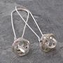 Long Sterling Silver Knotted Drop Earrings, thumbnail 4 of 5