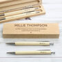 Personalised Classic Wooden Pen And Pencil Box Set, thumbnail 7 of 8