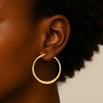 Battered Small Gold Plated Silver Hoop Earrings, 3 of 8
