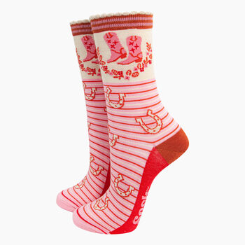 Women's Bamboo Socks Gift Box Western Cowgirl, 3 of 4