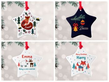 Personalised Star Ceramic Christmas Decoration, 4 of 12