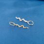 Snake Huggie Hoop Earrings In Gold, thumbnail 2 of 8