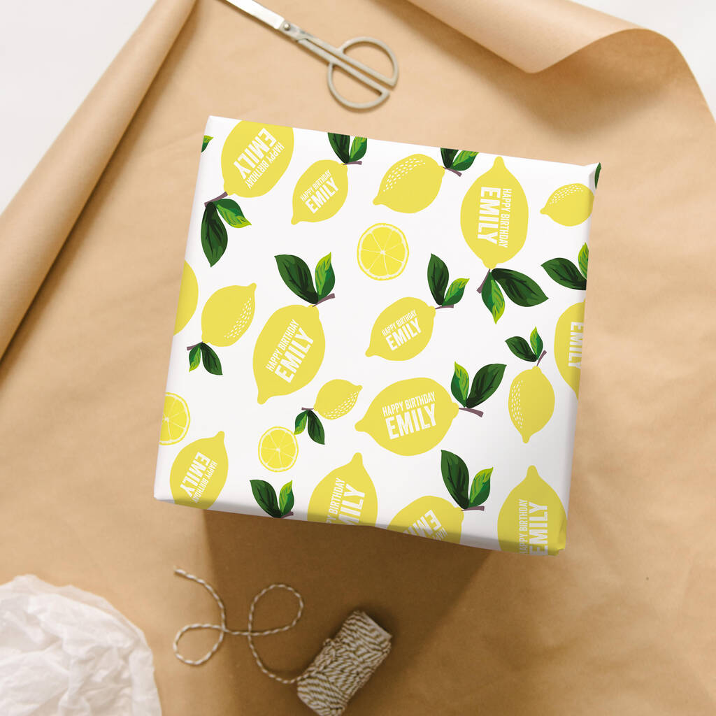 Personalised Lemon Wrapping Paper By Abigail Warner