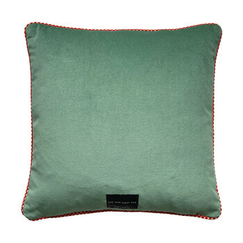 Grover Abstract Green Piped Linen Cushion, 8 of 8