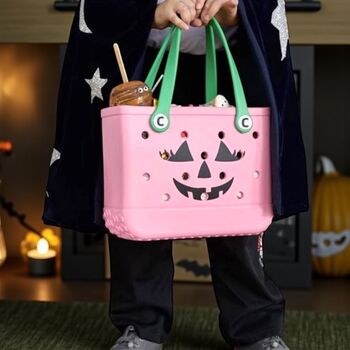 Halloween Croc Style Trick Or Treat Tote Bags And Charms, 3 of 8