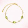 Peridot Bracelet In Sterling Silver And Gold, thumbnail 8 of 12