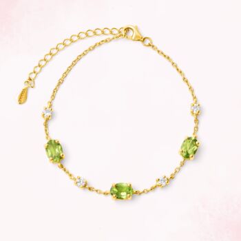 Peridot Bracelet In Sterling Silver And Gold, 8 of 12