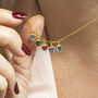 Family Birthstone Necklace With Heart Crystals, thumbnail 3 of 11