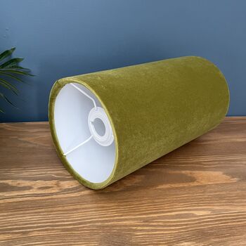 Luxury Velvet Cylinder Lampshades Various Colours, 6 of 12
