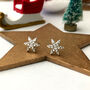 Sterling Silver Snowflake Christmas Earrings, thumbnail 3 of 12
