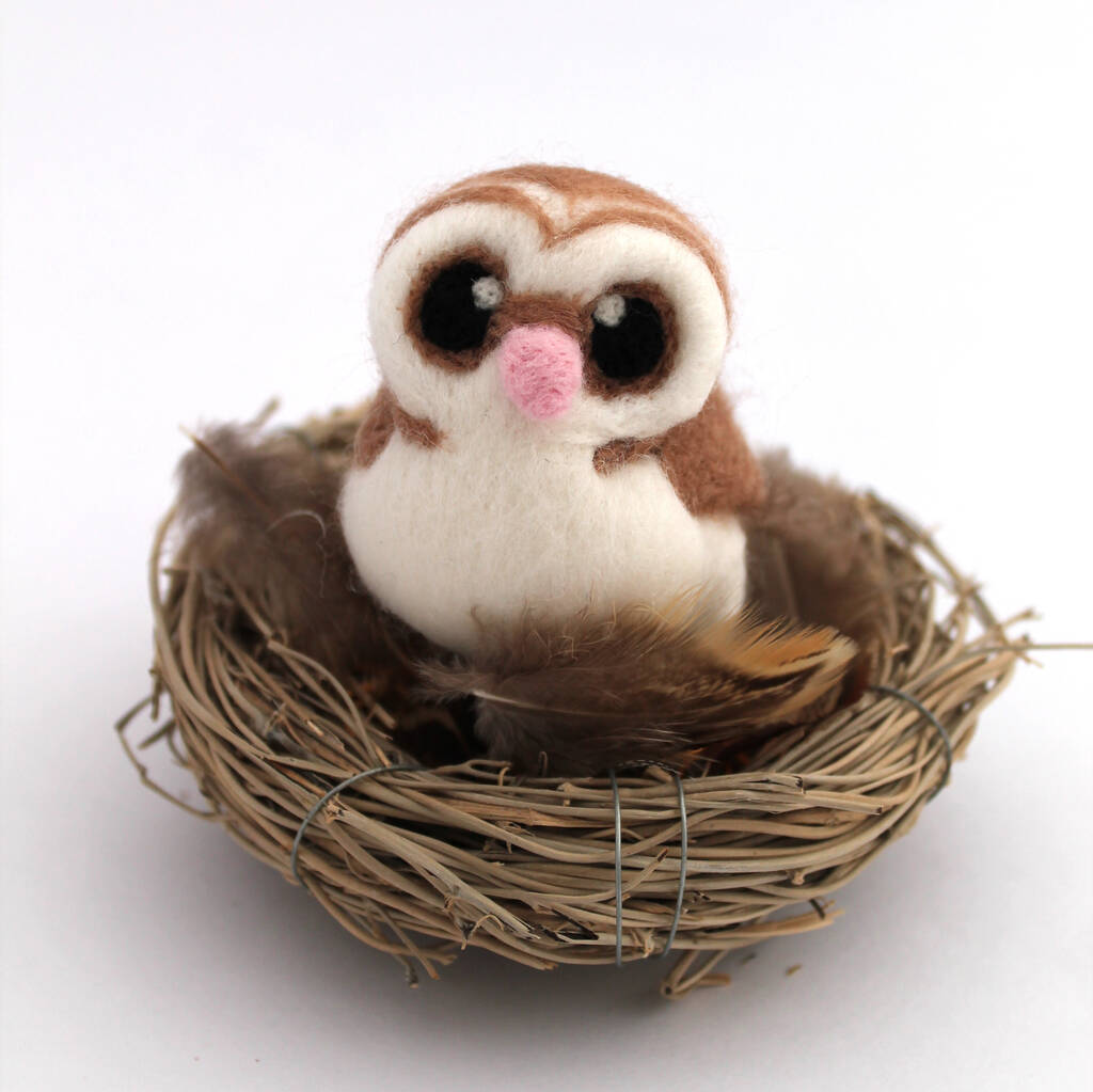 Barn Owl Needle Felted Ornament, 1 of 10