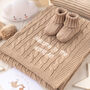 New Baby Luxury Cotton Cable Blanket And Booties Set, thumbnail 1 of 11