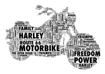 Personalised Motorbike/Racing Bike Word Art Print, 2 of 3