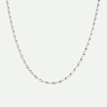 Sterling Silver Singapore Chain Necklace 18 Inch, 2 of 4
