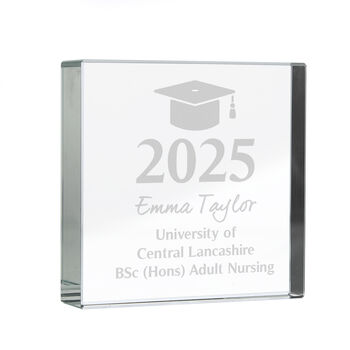 Graduation Gifts Personalised Crystal Glass Keepsake, 3 of 7