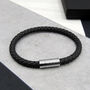 Men's Personalised Morse Code Thick Leather Bracelet, thumbnail 1 of 6