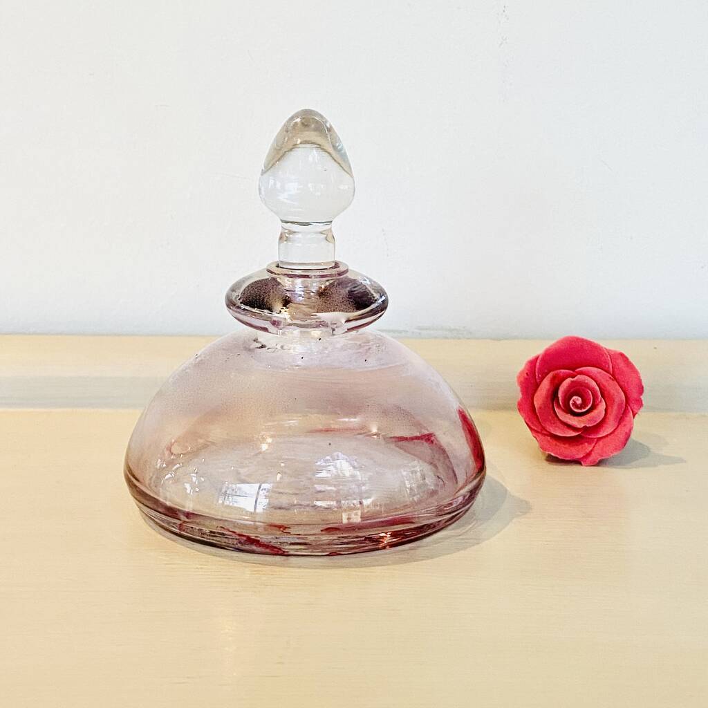 Vintage Decorative Pink Glass Crystal Perfume Bottle ~ 33, 1 of 5