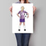 Female Football Personalised Sketch Print, thumbnail 1 of 7
