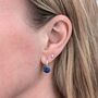 Lapis Lazuli Teardrop September Birthstone Earrings, Silver, thumbnail 2 of 5