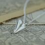 Sterling Silver Paper Plane Necklace, thumbnail 2 of 7