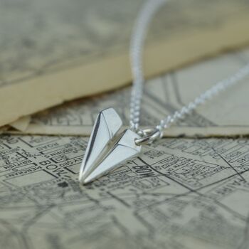 Sterling Silver Paper Plane Necklace, 2 of 7